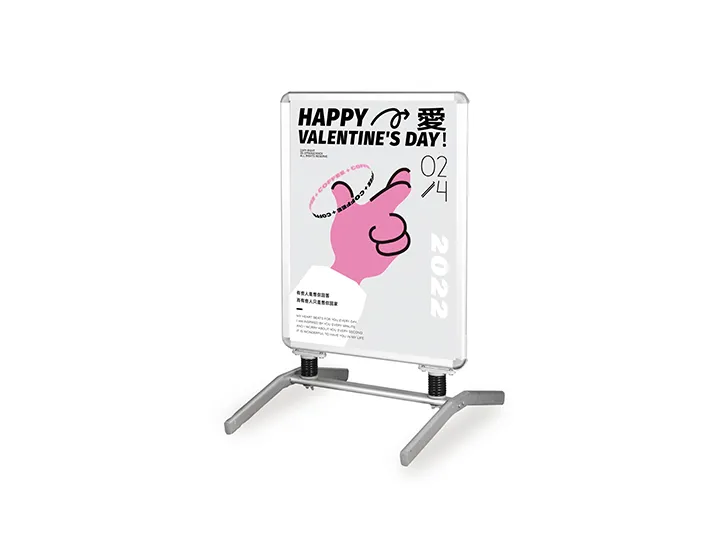 Outdoor a0 a1 adjustable plastic double sided poster stand
