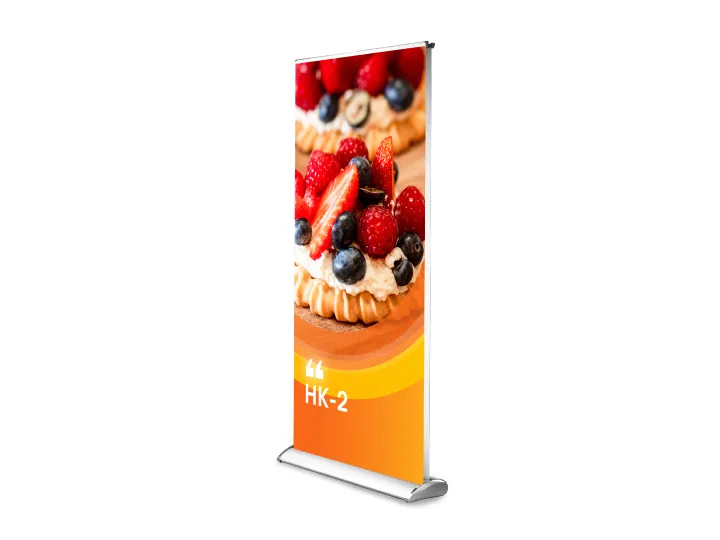 Double sided pull up banner