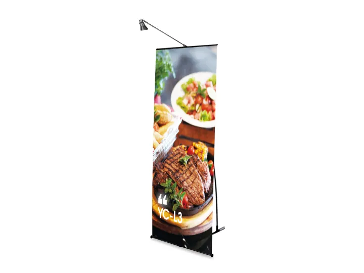 L shaped banner stand